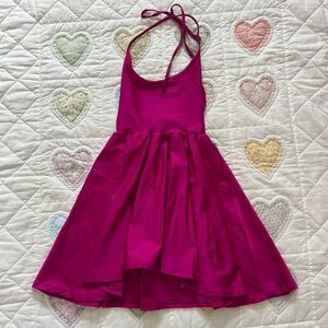 American Apparel NWT Deadstock Magenta Nylon Tricot Skater Dress Size Small